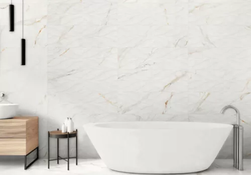 Dekorlap, Mirello Calacatta Delicatto Gold Decor 29,5X90 Matt Rect. 225568