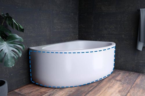 Előlap, Kolpa San kád előlap Libretto 170x110 aszimmetrikus sarokkádhoz, jobbos