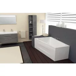   Hidromasszázs kád, Kolpa San Beatrice 170x110 előlapos sarokkád kombinált masszázsrendszer, jobb