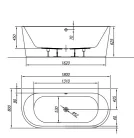 Kád, Kolpa San 574360 Dream SP 180x80 falhoz állítható fürdőkád, balos kivitel