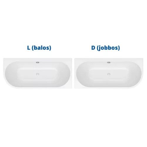 Kád, Kolpa San 518040 Dream SP 170x75 falhoz állítható fürdőkád, jobbos kivitel