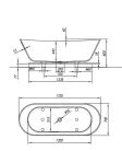 Kád, Kolpa San 622760 Atys DUO-FS 174×70 térbenálló fürdőkád