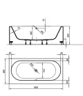 Kád, Kolpa San 622830 Atys-FS 180×85 térbenálló fürdőkád