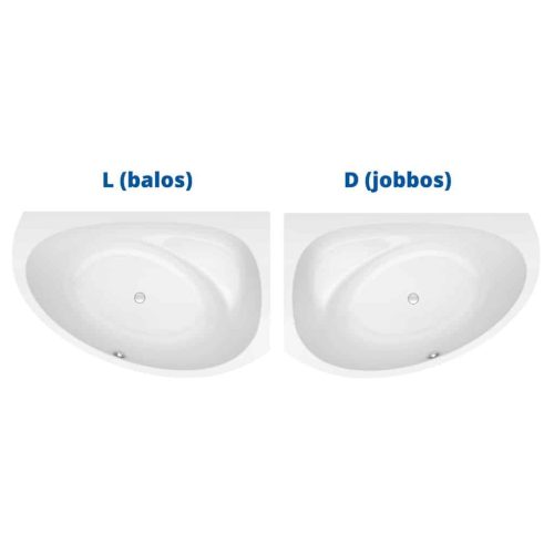 Kád, Kolpa San 565240 Libretto 170x110 beépíthető asszimmetrikus sarok kádtest, balos