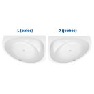 Kád, Kolpa San 574730 Libretto 160x100 beépíthető asszimmetrikus sarok kádtest, balos