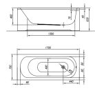 Kád, Kolpa San 565380 Betty 170x70 beépíthető fürdőkád test