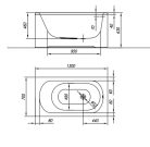 Kád, Kolpa San 565520 Betty 130x70 beépíthető fürdőkád test
