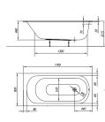 Kád, Kolpa San 705320 Betty E2 Slim 170x80 beépíthető fürdőkád