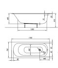 Kád, Kolpa San 705350 Betty E2 Slim 170x70 beépíthető fürdőkád