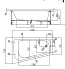 Kád, Kolpa San 771050 Beatrice 170x110 beépíthető aszimmetrikus sarokkád, jobbos