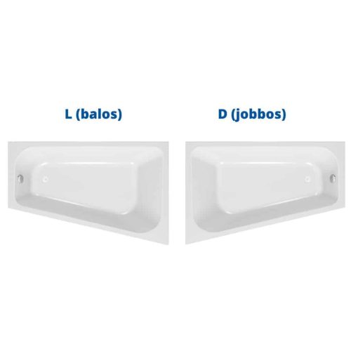 Kád, Kolpa San 771050 Beatrice 170x110 beépíthető aszimmetrikus sarokkád, jobbos