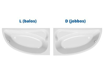 Kád, Kolpa San 592970 Calando 150x85 beépíthető asszimetrikus sarok kádtest, balos