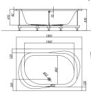 Kád, Kolpa San 593200 Adam&Eva 195×125 beépíthető fürdőkád