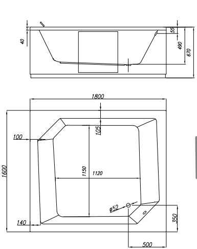 Kád, Kolpa San 722250 Samson 180x160 előlapos (4 db) fürdőkád