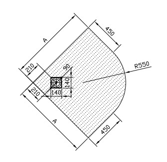 Zuhanytálca, Kolpa San 922870 Moonwalk 90x90 manhattan, íves