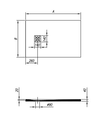 Zuhanytálca, Kolpa San 551180 Limbo 140x80 fehér