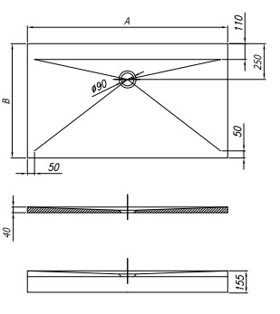Zuhanytálca, Kolpa San 597250 Re-Walk 140x80