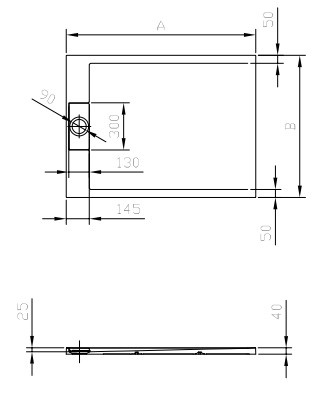 Zuhanytálca, Kolpa San 565070 Capo 140x90 fehér