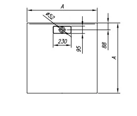 Zuhanytálca, Kolpa San 565970 Drop 90x90 előlappal