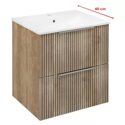   Alsó szekrény, Sapho CR492-2322 Cirasa mosdótartó szekrény, 48x54x39 cm, Strip/Alabama tölgy
