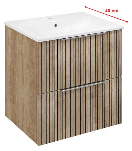 Alsó szekrény, Sapho CR492-2322 Cirasa mosdótartó szekrény, 48x54x39 cm, Strip/Alabama tölgy