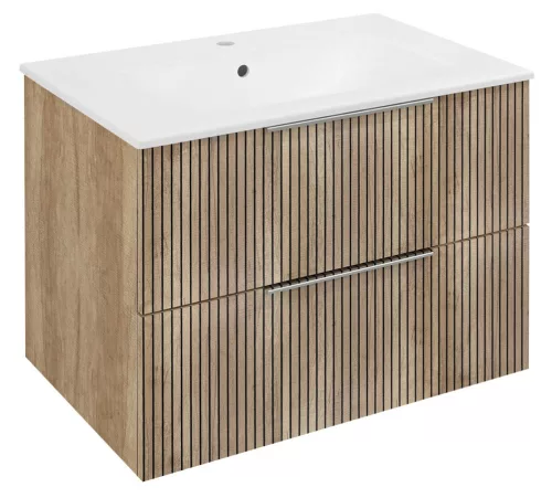 Alsó szekrény, Sapho CR701-2322 Cirasa mosdótartó szekrény,69,8x52x46 cm, Strip/Alabama tölgy