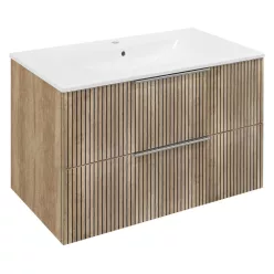   Alsó szekrény, Sapho CR801-2322 Cirasa mosdótartó szekrény,79,8x52x46 cm, Strip/Alabama tölgy