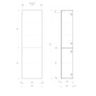 Álló szekrény, Sapho ESC450-2322 Espace álló szekrény 50x172x32 cm, Strip/Alabama tölgy