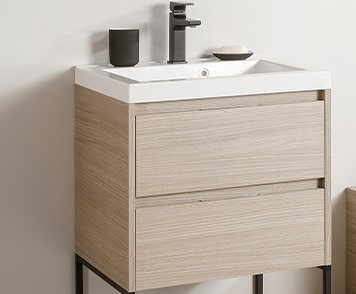 Alsó szekrény, Caligula Amazonas 60-as kétfiókos alsóbútor Imola 60 mosdóval, fa mintázatú