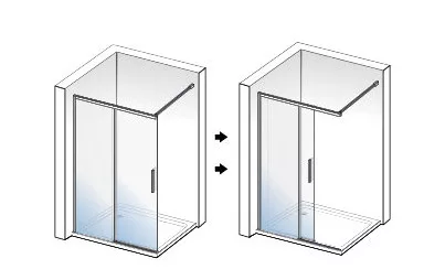 Zuhanyajtó, Aquatek WELLNESS K2 130x200 tükör üveggel