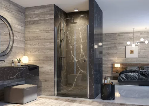 Zuhanyajtó, Aquatek GLASS B1 60x195 króm/matt üveggel