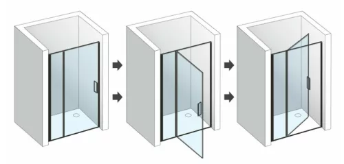 Zuhanyajtó, Aquatek YES BLACK B5 105x200