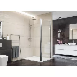   Zuhanyfal, Aquatek DYNAMIC F1 75x195 szatén-króm/grape üveg