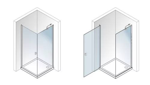Zuhanykabin, Aquatek GLASS A1 80x80 króm+frost üveg
