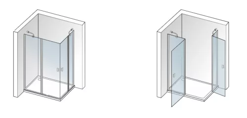 Zuhanykabin, Aquatek GLASS R14 100x80 króm+frost üveg