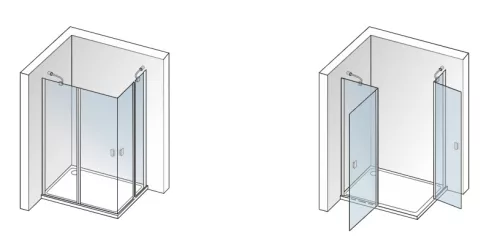 Zuhanykabin, Aquatek GLASS R34 120x90 króm+átlátszó üveg