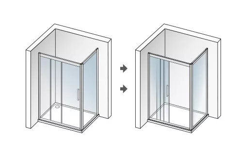 Zuhanykabin, Aquatek DYNAMIC R34 120x90 balos króm-szatén/átlátszó üveg