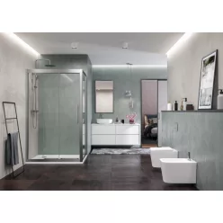   Zuhanykabin, Aquatek DYNAMIC R34 120x90 jobbos króm-szatén/átlátszó üveg