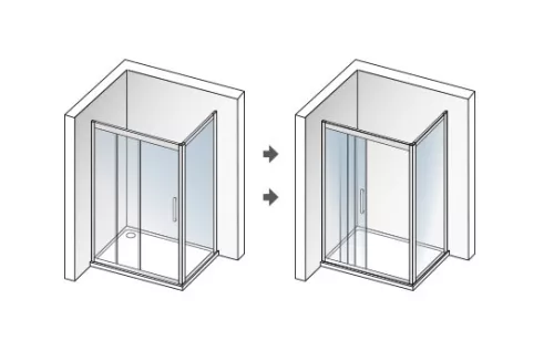 Zuhanykabin, Aquatek DYNAMIC R34 120x90 jobbos króm-szatén/átlátszó üveg