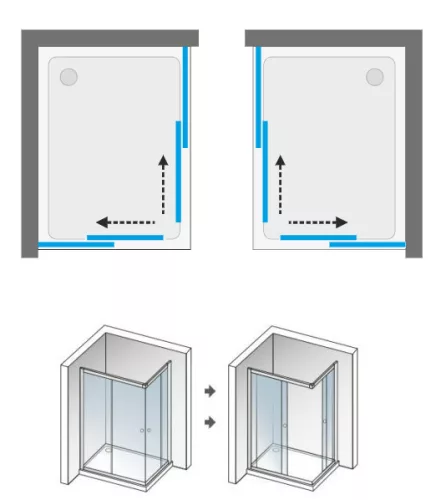 Zuhanykabin, Aquatek FAMILY R14 100x80 króm/grape üveg