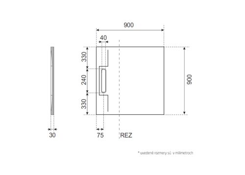 Zuhanytálca, Aquatek River szögletes zuhanytálca 90x90 szürke