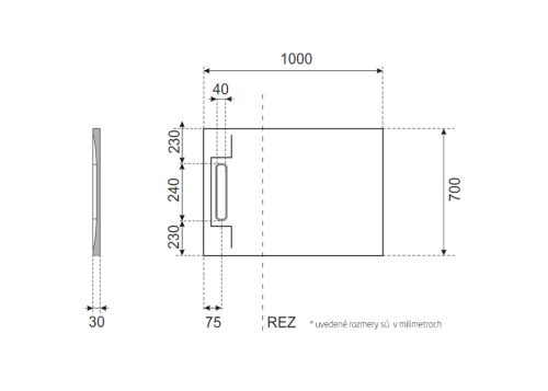 Zuhanytálca, Aquatek River szögletes zuhanytálca 100x70 szürke