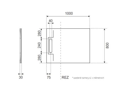Zuhanytálca, Aquatek River szögletes zuhanytálca 100x80 fehér