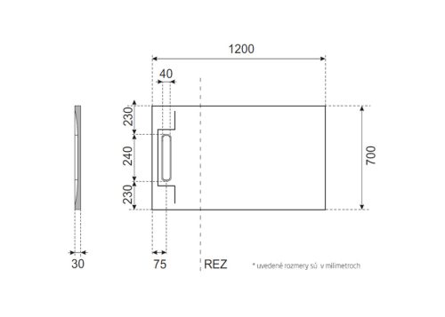 Zuhanytálca, Aquatek River szögletes zuhanytálca 120x70 fehér