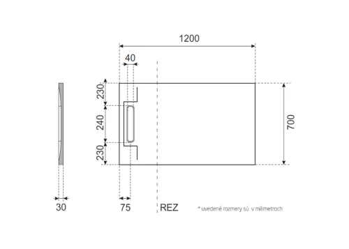 Zuhanytálca, Aquatek River szögletes zuhanytálca 120x70 szürke