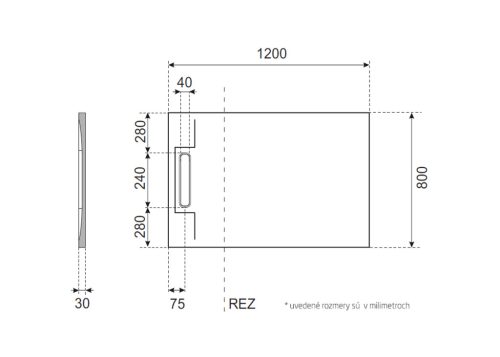 Zuhanytálca, Aquatek River szögletes zuhanytálca 120x80 szürke