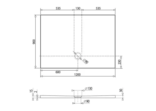 Zuhanytálca, Aquatek Fusion szögletes zuhanytálca 120x90