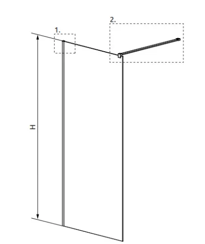Walk-in, Radaway Modo New Black II Frame Walk-in fekete zuhanyfal 100 átlátszó