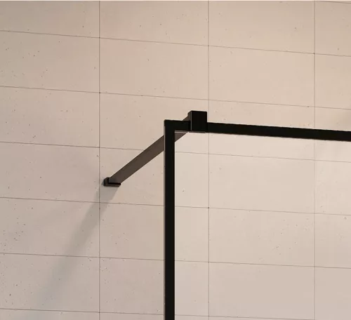 Walk-in, Radaway Modo New Black II Frame Walk-in fekete zuhanyfal 140 átlátszó