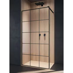   Walk-in, Radaway Modo New Black II Factory Walk-in fekete zuhanyfal 55 átlátszó